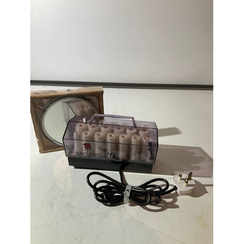 105 - Carmen 20 heated rollers and shaving mirror still in box and sealed