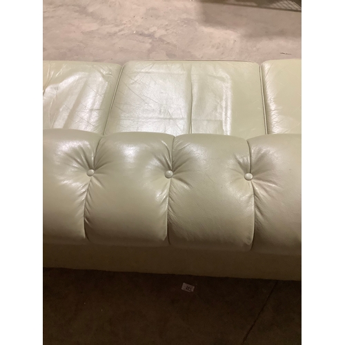 227 - Ideal man cave piece!! 3 seater green chesterfield sofa - 2m long