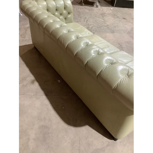 227 - Ideal man cave piece!! 3 seater green chesterfield sofa - 2m long