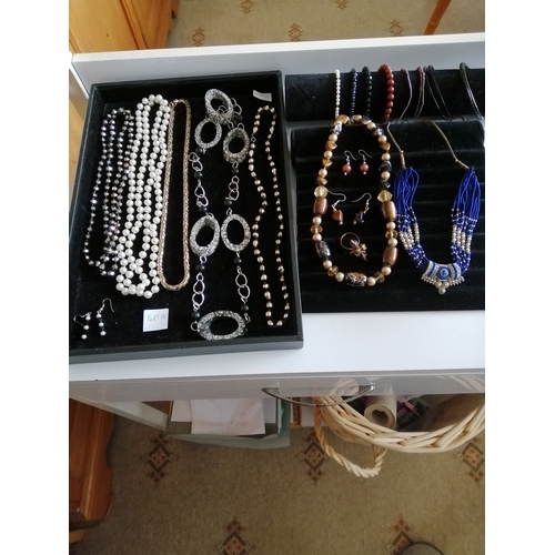 40A - 3 trays of mixed jewellery including necklaces, bracelets, rings and earrings (trays not included)