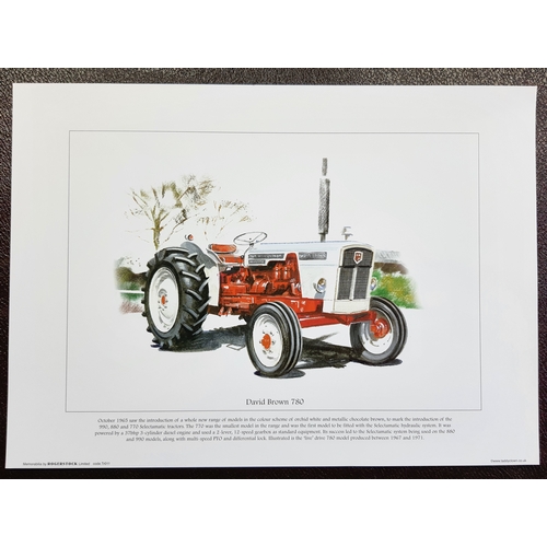 201A - Memorabilia by Rogerstock. 4 colour prints of tractors (9-12).Massey-Ferguson 135, Allis-Chalmers ED... 