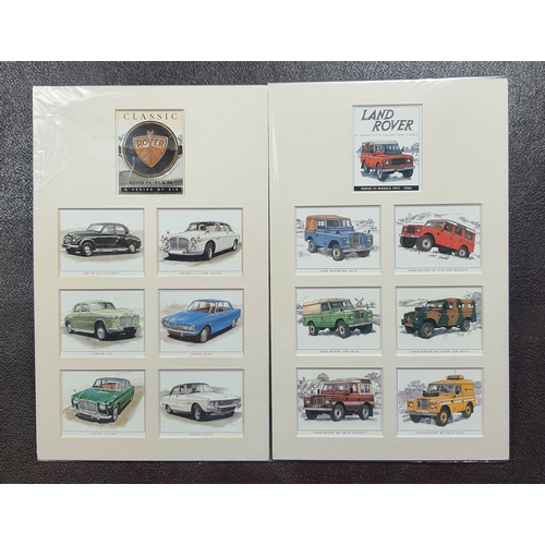 292A - 2 prints ”Classic Rover” Rover P4, P5 & P6 and “Landrover” A series of collectors cards. Series III ... 