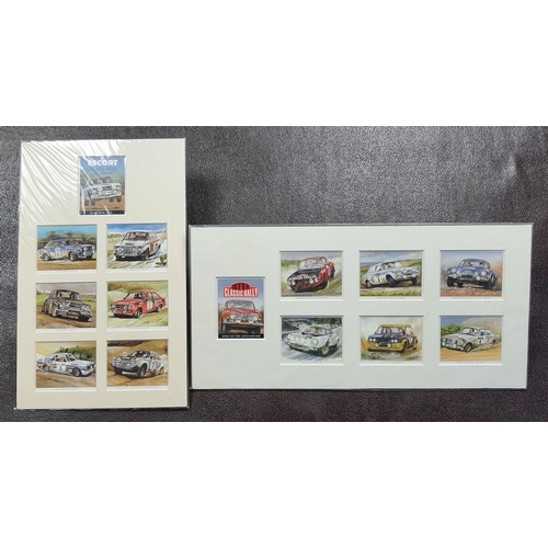 293A - 2 prints ”Cars of the 70’s Classic Rally” and “Escort Works Rally Mk I., Mk II Models. Golden Era Ca... 