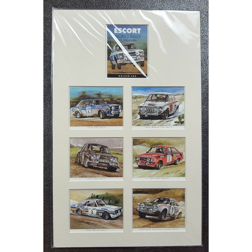 293A - 2 prints ”Cars of the 70’s Classic Rally” and “Escort Works Rally Mk I., Mk II Models. Golden Era Ca... 