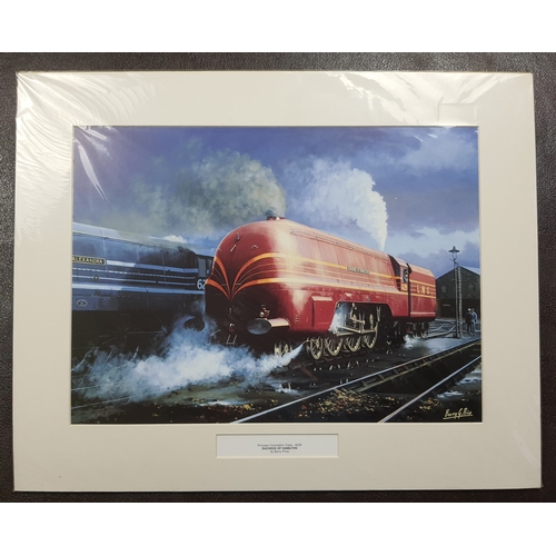 295A - Large colour train print. “Duchess of Hamilton” Princess Coronation Class-6229.  Sealed. Size: 51 cm... 