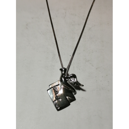 22A - Silver necklace with Gift of Love pendant 4.72 grams