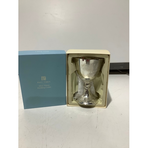 29 - Past Times silver plated wedding goblet