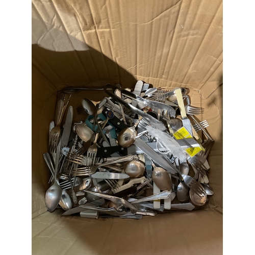 158 - Mixed stainless steel lot including saucepans frying pan, pressure cooker and cutlery