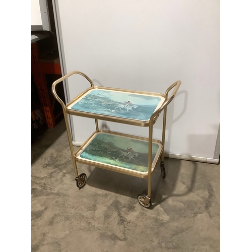 250 - Decorative scene tea trolley