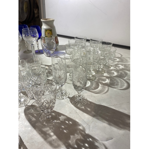 496 - Large quantity of mainly cut glass tumblers, glasses & dishes