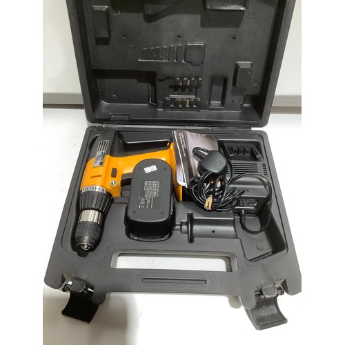 454 - JCB  18v cordless hammer drill JCBD-CHD18VCG with user manual charger and battery in carry case very... 