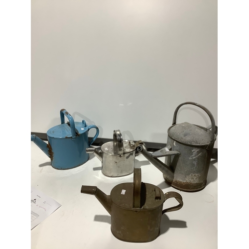 443 - Selection of metal watering cans