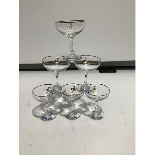 455 - Set of 6 vintage babycham glasses