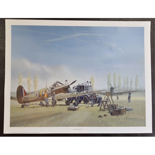 128A - 2 colour prints of airplanes “At Readiness” and “After the Battle” both by John Sturgess. Sealed. Si... 