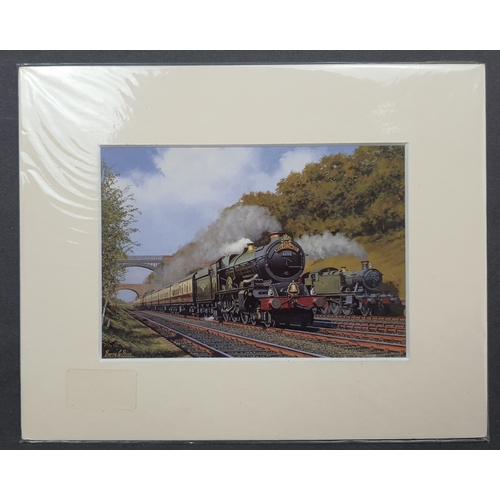 118A - 4 colour train prints by Barry G Price in mounts. Individually sealed. Size: 25. 5 cm x 20.5 cm.