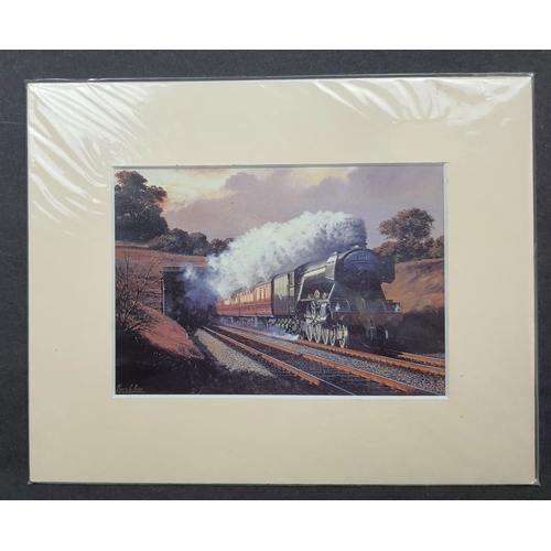 118A - 4 colour train prints by Barry G Price in mounts. Individually sealed. Size: 25. 5 cm x 20.5 cm.