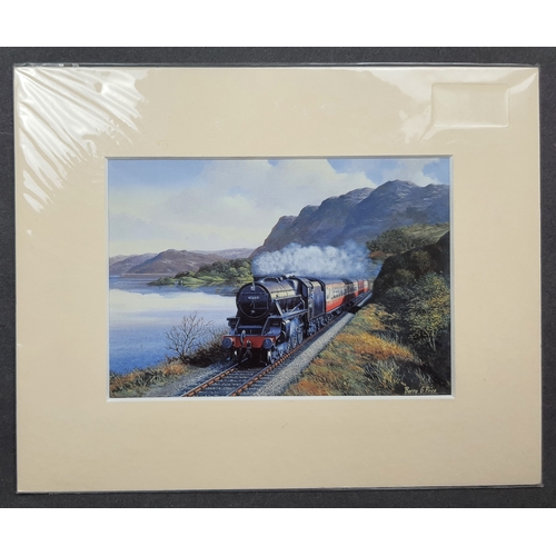 118A - 4 colour train prints by Barry G Price in mounts. Individually sealed. Size: 25. 5 cm x 20.5 cm.