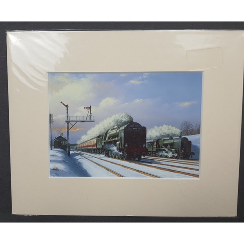 118A - 4 colour train prints by Barry G Price in mounts. Individually sealed. Size: 25. 5 cm x 20.5 cm.