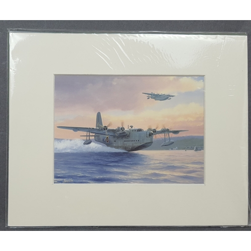 122A - 4 colour WWII planes prints by Barry G Price in mounts. Individually sealed. Size: 25. 5 cm x 20.5 c... 