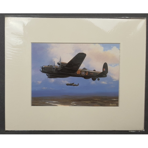 122A - 4 colour WWII planes prints by Barry G Price in mounts. Individually sealed. Size: 25. 5 cm x 20.5 c... 