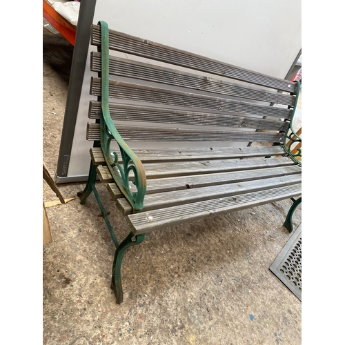 32 - Garden bench with cast iron ends