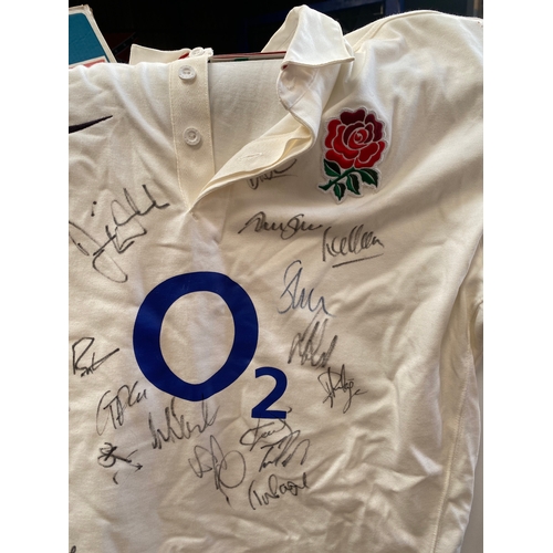 462 - ‘1 Troop’ signed England rugby shirt - size XL