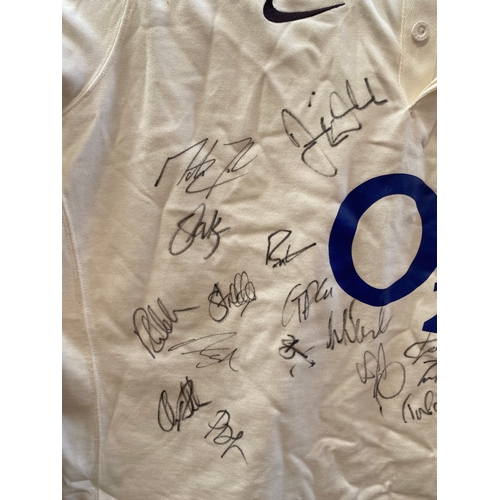 462 - ‘1 Troop’ signed England rugby shirt - size XL