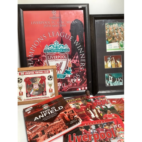 301 - Lots of Liverpool items, books and pictures