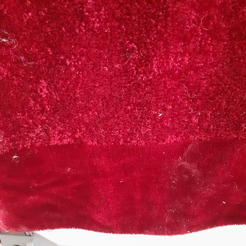 4 - 2 large vintage chenille throws. One roughly single bed size, the other more square. Red velvet bord... 