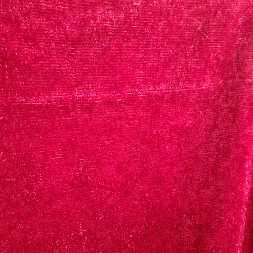 4 - 2 large vintage chenille throws. One roughly single bed size, the other more square. Red velvet bord... 