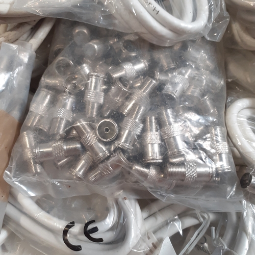 17 - Very large quantity of coax tv aerials . Bags of fittings . Mostly new, unused.