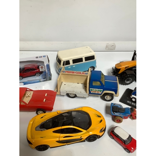 323 - Box of cars tonka truck etc