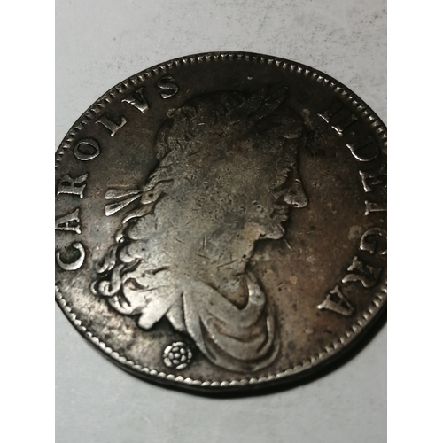 39A - 1662 Charles II crown in good fine condition