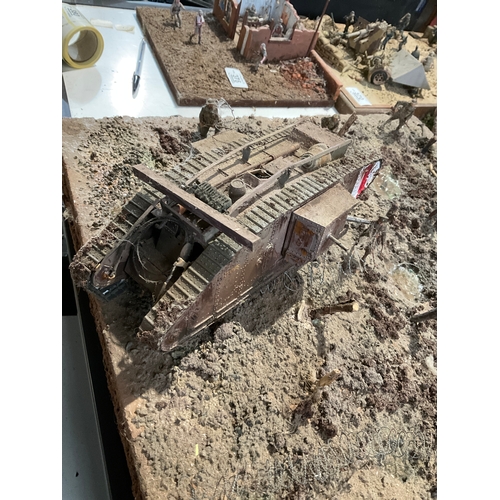 Diorama tank in front line scene 60cm x 45cm