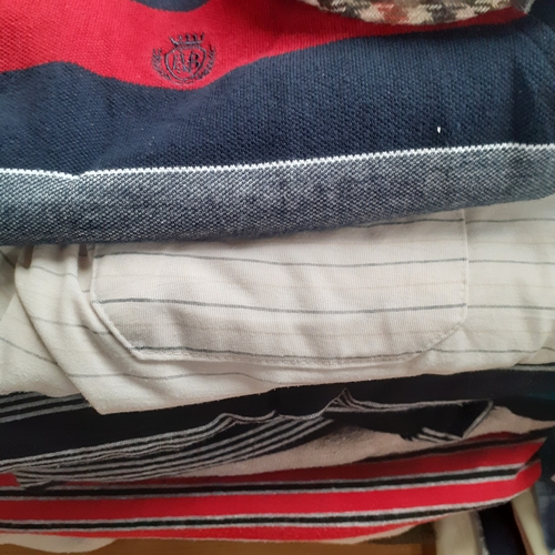 4 - Large quantity of mens clothing. Shirts, trousers and tops. Sizes range from medium to XL. Good clea... 