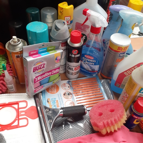 10 - Large quantity of household 'under the sink items'. Some part used and some new in packet. All very ... 