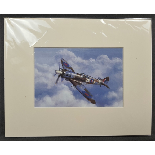 318A - 4 colour prints of WWII planes in mounts. Individually sealed. Size: 25. 5 cm x 20.5 cm.