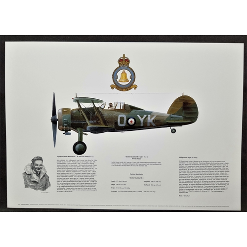 316A - 2 colour plane prints “Handley Page Hampden Mk I/AE 193 ZN-A” and “Gloster Gladiator Mk II L8011 YK-... 