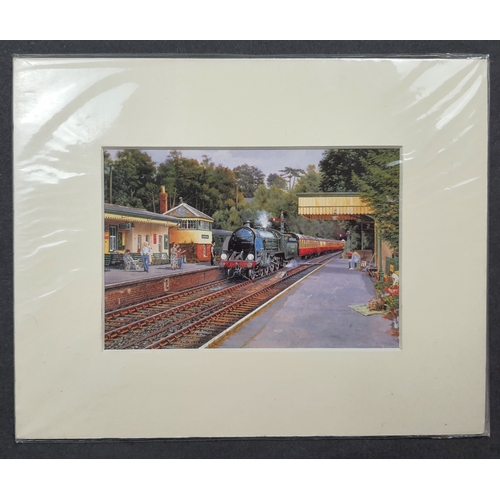 314A - 4 colour prints trains in mounts. Individually sealed. Size: 25. 5 cm x 20.5 cm.