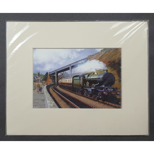 314A - 4 colour prints trains in mounts. Individually sealed. Size: 25. 5 cm x 20.5 cm.