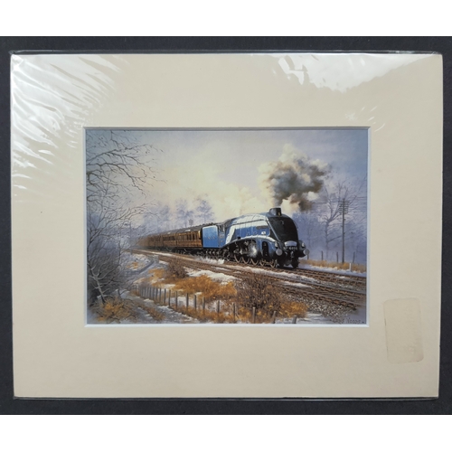 314A - 4 colour prints trains in mounts. Individually sealed. Size: 25. 5 cm x 20.5 cm.