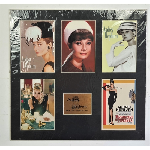 311A - Audrey Hepburn, Breakfast at Tiffany’s. 5 colour prints plus metal plaque in mount. Sealed. Size: 37... 