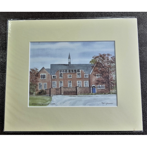 307A - “Spalding Grammar School” and “Spalding Railway Station”. 2 colour prints in mounts by Betty Adams. ... 