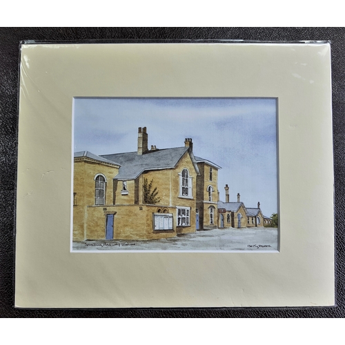 307A - “Spalding Grammar School” and “Spalding Railway Station”. 2 colour prints in mounts by Betty Adams. ... 