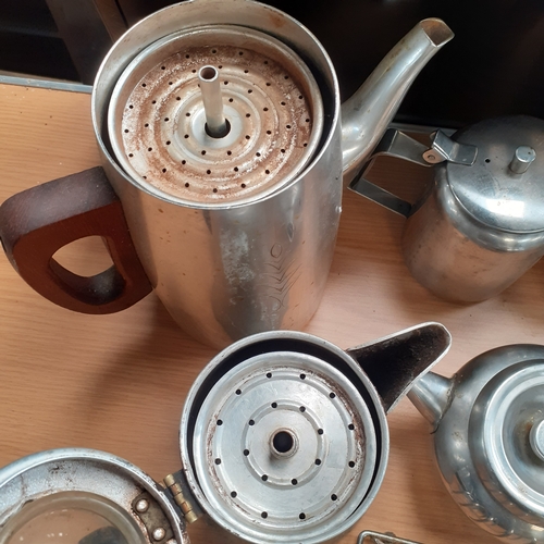 14 - Quantity of kitchen related stainless steel items. Vintage and modern. Includes make such as Swan an... 