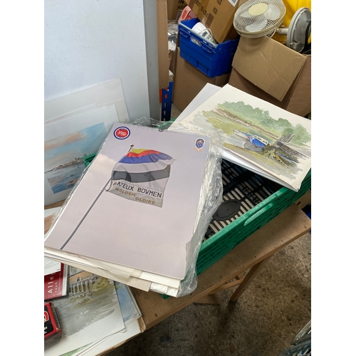 247 - Large quantity of artwork in drawings, sketchbooks, frames etc