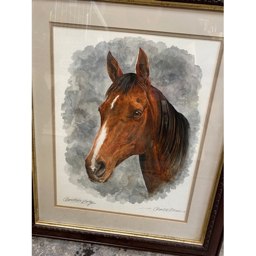 252 - 70x60cm hand painted horse pictures by Christine Varley