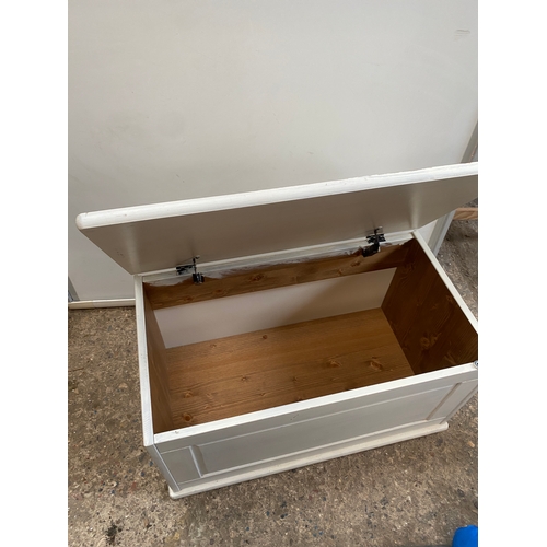 324 - Wooden painted lift up storage box