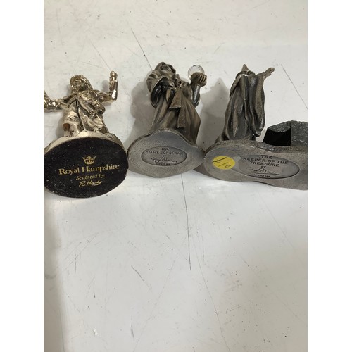 46 - Pewter mythical figures by Roy London & one other