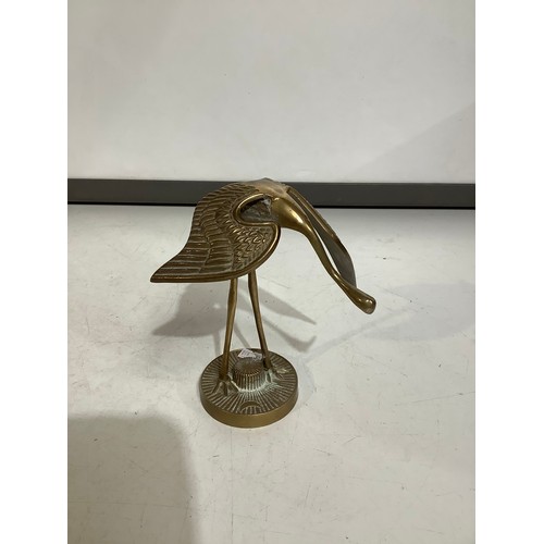 68 - Brass bird on brass plinth